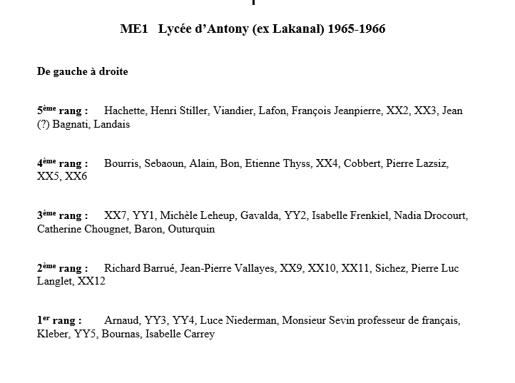 Liste 1965 66 Ter ME1