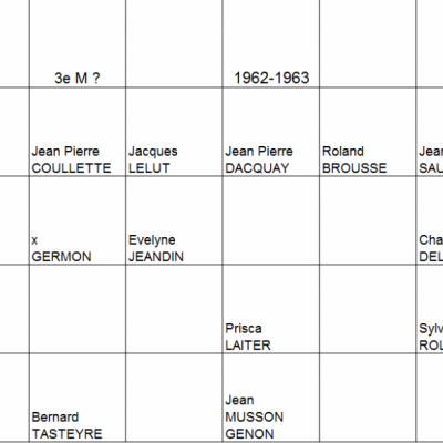 Classes rentrées 62-64