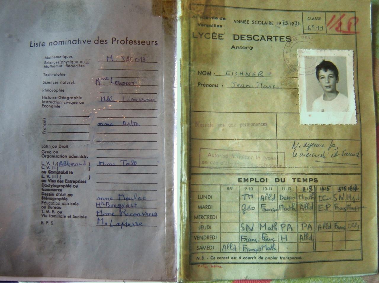 Le fameux carnet de correspondance