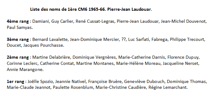 Liste 1ère CM6 65-66