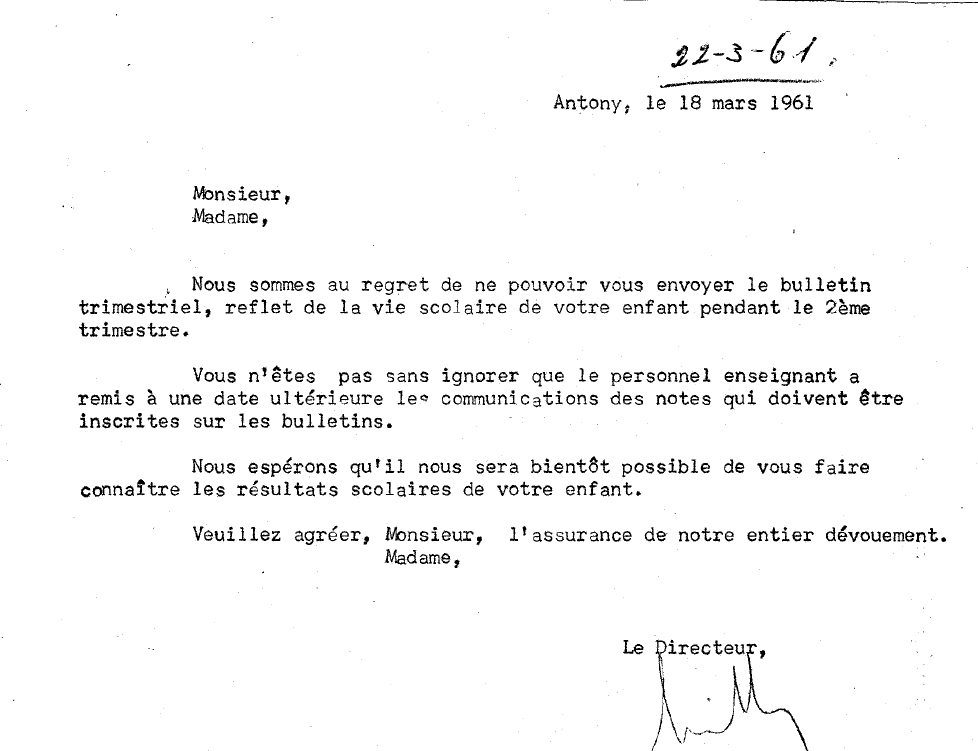 Note de M. Maillac 18 mars 1961